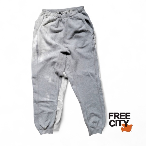 Freecity Womens Gray Bleachout French Terry Cloth Joggers Size XS $160 - Picture 1 of 10
